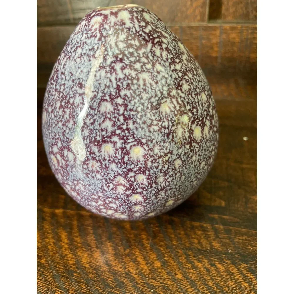 Anthropologie Purple Speckled Ceramic Bud Vase | Modern Stoneware Decorative